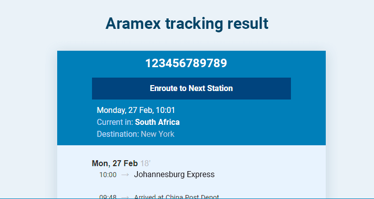 tracking number aramex